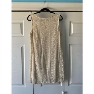 Boho-style off-white lace dress